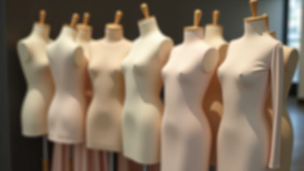 Fashion silhouettes displayed on dress forms